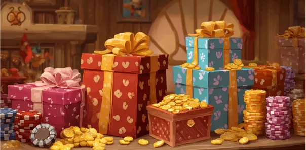 Un trésor de cadeaux et de pièces Wildsino